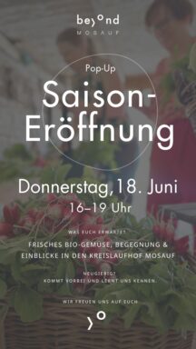 Ankündigung Pop-Up Saisoneröffnung 2026